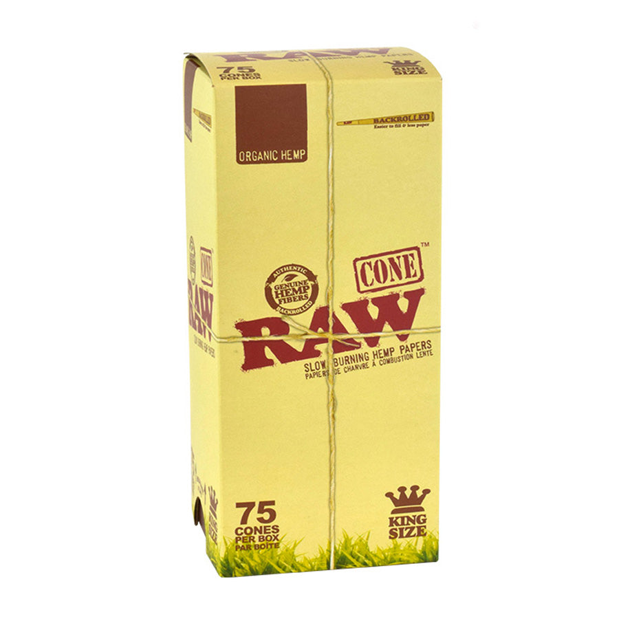RAW | Organic Pre-Rolled Cones – King Size (75 Cones/Box) Pre-rolled Cone (Bulk / Tower) ONE