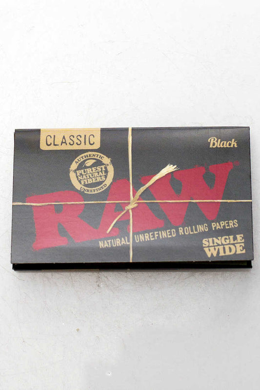 RAW Black Natural Unrefined Rolling Paper 1 - 1/4" Size ONE Singlewide