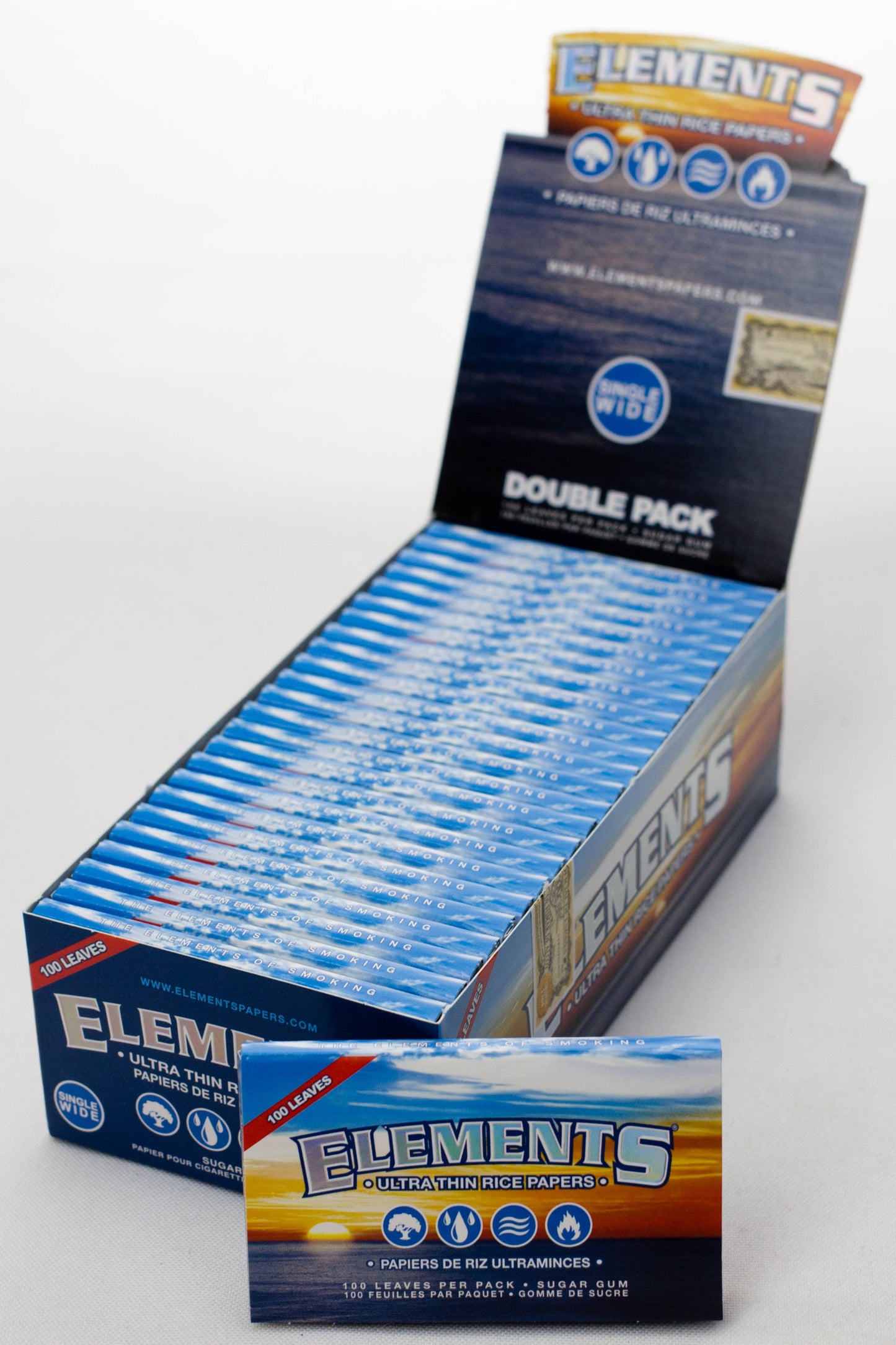 Elements Rice smoking Papers 1 - 1/4" Size ONE Single Wide