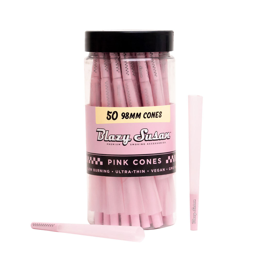 Blazy Susan | Pink 98mm Cones Pack of 50 Pre-rolled Cone (Bulk / Tower) Smoking Cat Distribution