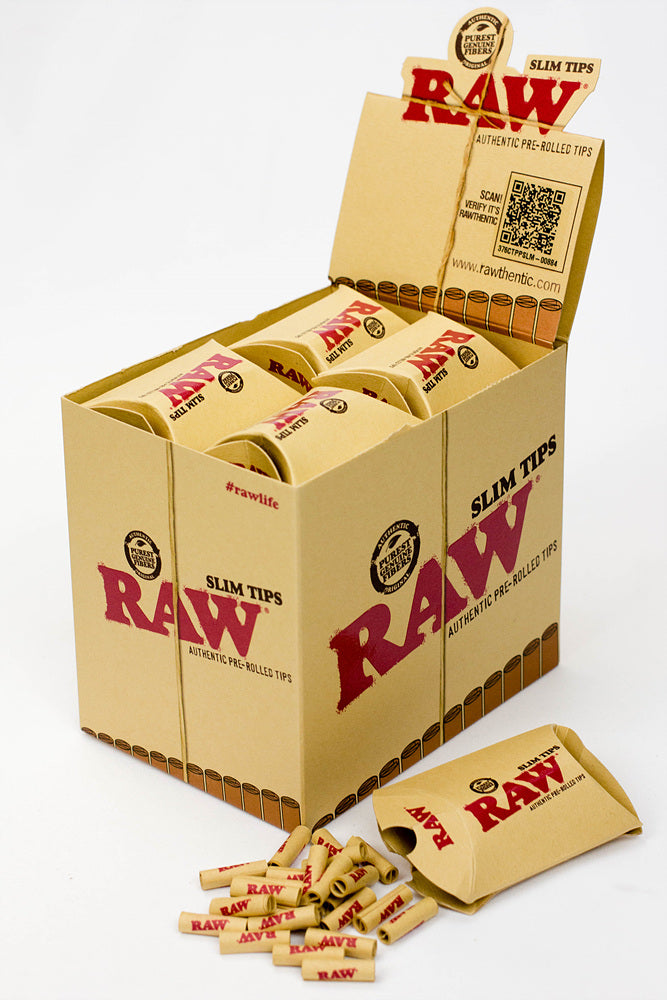 Raw Rolling paper pre-rolled Slim tips - 20 packs Filter Tip ONE
