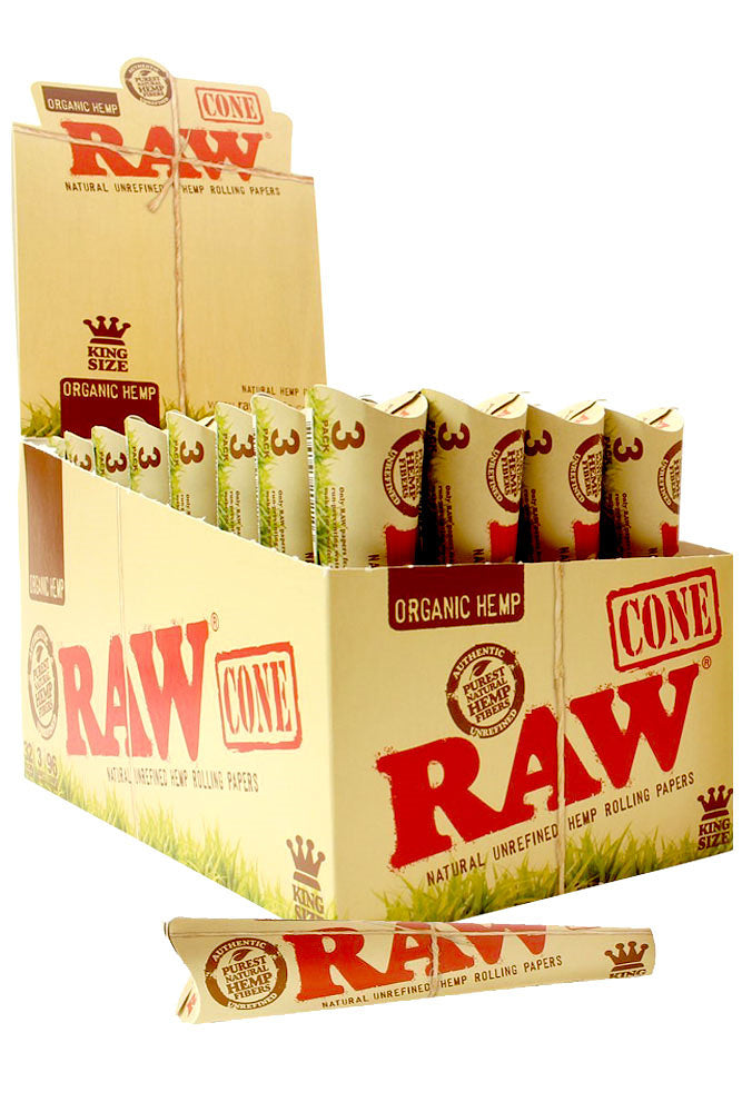 Raw organic cone King Size - 32 packs Pre-rolled Cone (Display Pack) ONE