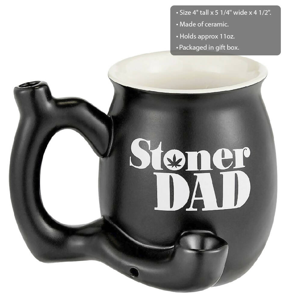ROAST & TOAST STONER DAD PIPE MUG - MATTE BLACK WITH WHITE PRINT Mug Pipe Roast and Toast Gifts