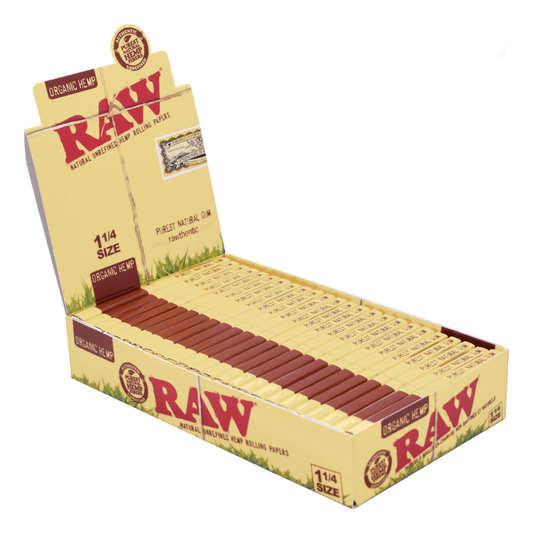 Raw organic hemp rolling paper 1 - 1/4" Size ONE 1 1/4" - 24 packs