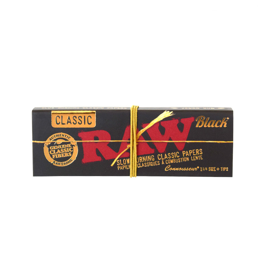 RAW | Black Natural Unrefined Artisan Connoisseur Papers w/ Tips – 1¼ Size 1 - 1/4" Size ONE