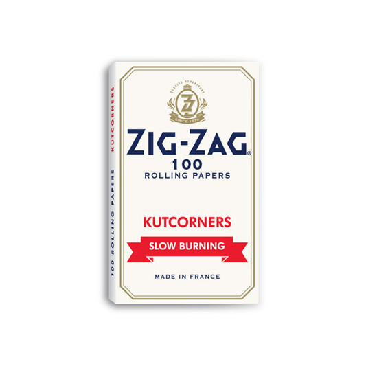 Zig Zag Slow burning White Papers Kutcorners - 25 packs Single Wide Size ONE