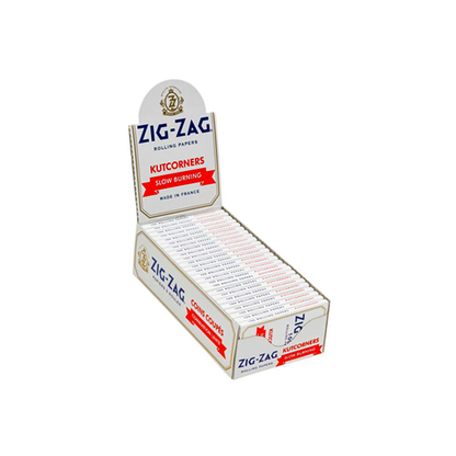 Zig Zag Slow burning White Papers Kutcorners - 25 packs Single Wide Size ONE