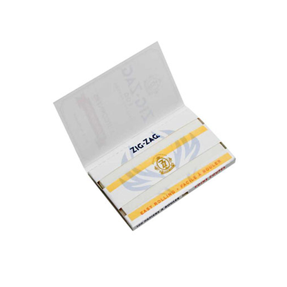 Zig Zag Slow burning White Papers Kutcorners - 25 packs Single Wide Size ONE