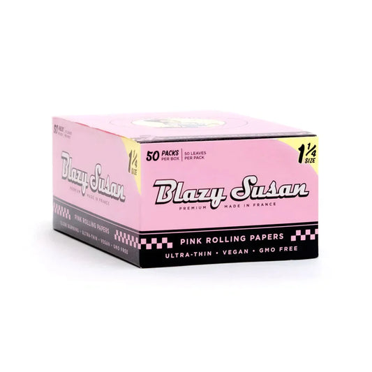 Blazy Susan | Pink 1-1/4 Rolling paper box of 50 1 - 1/4" Size Smoking Cat Distribution