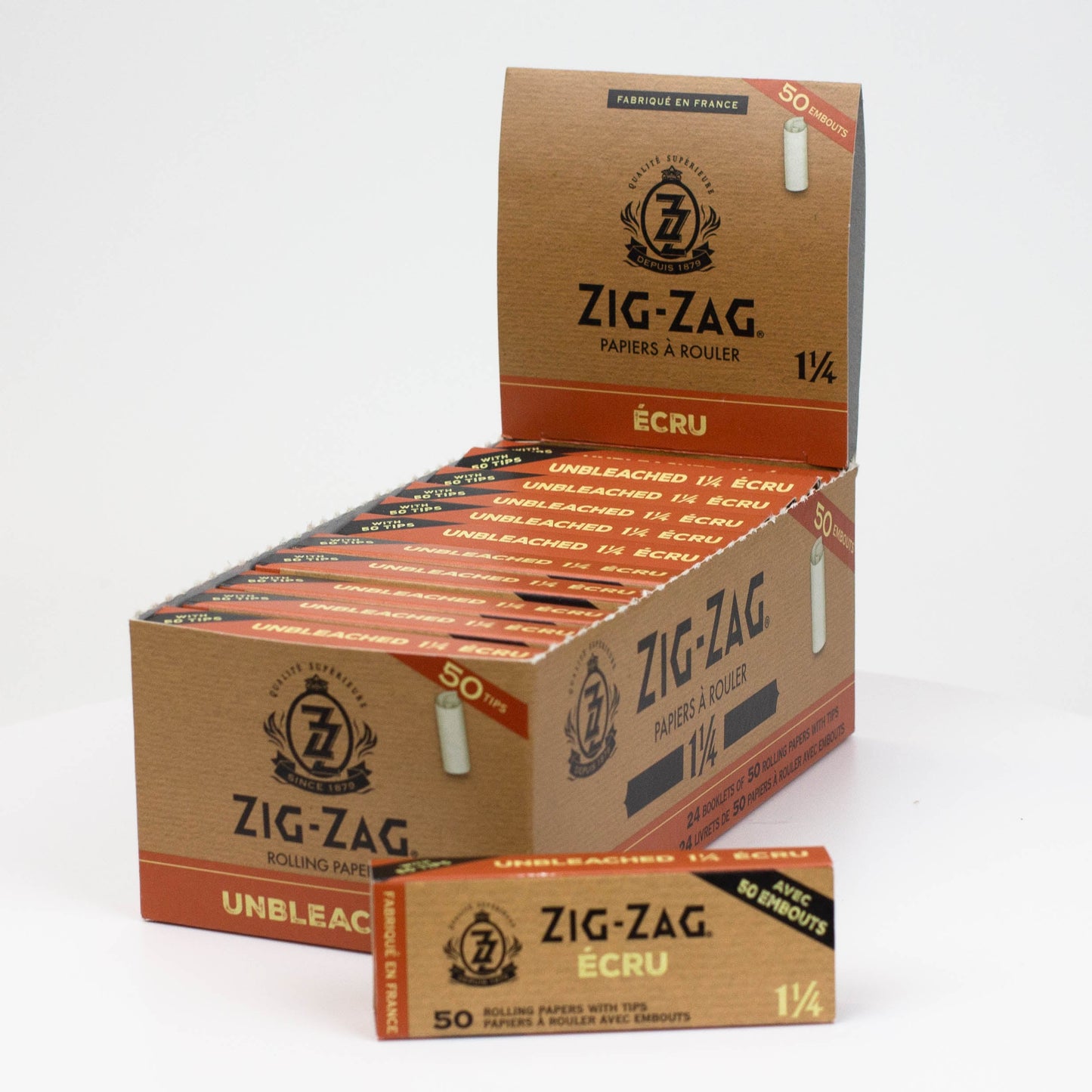 Zig Zag Unbleached 1 1/4 Paper and Unbleached Tips 1 - 1/4" Size ONE