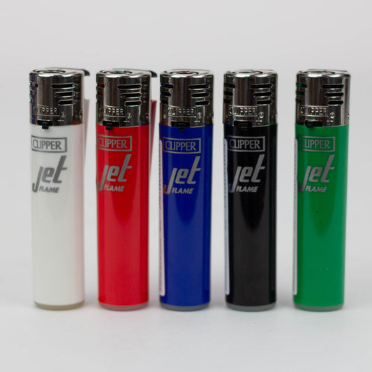 CLIPPER | Jet Flame Electronic Refillable Lighters – Solid Assorted Colours (Display of 48) Lighter ONE