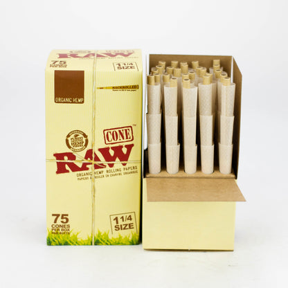 Raw Organic cone 75 - 1 1/4 Size Pre-rolled Cone (Bulk / Tower) ONE