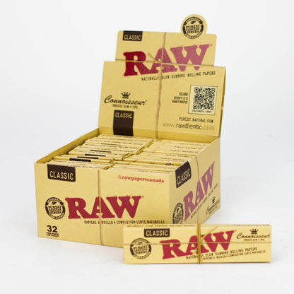 RAW Classic Connoisseur King Rolling Paper w/Tips [CP1133] - 24 packs King Size ONE