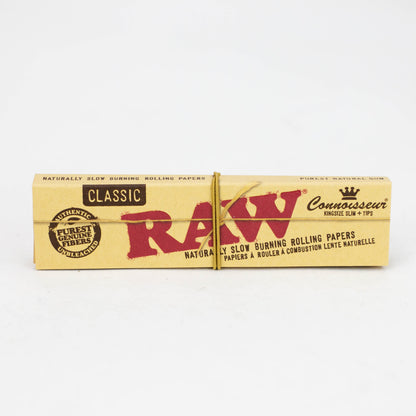 RAW Classic Connoisseur King Rolling Paper w/Tips [CP1133] - 24 packs King Size ONE