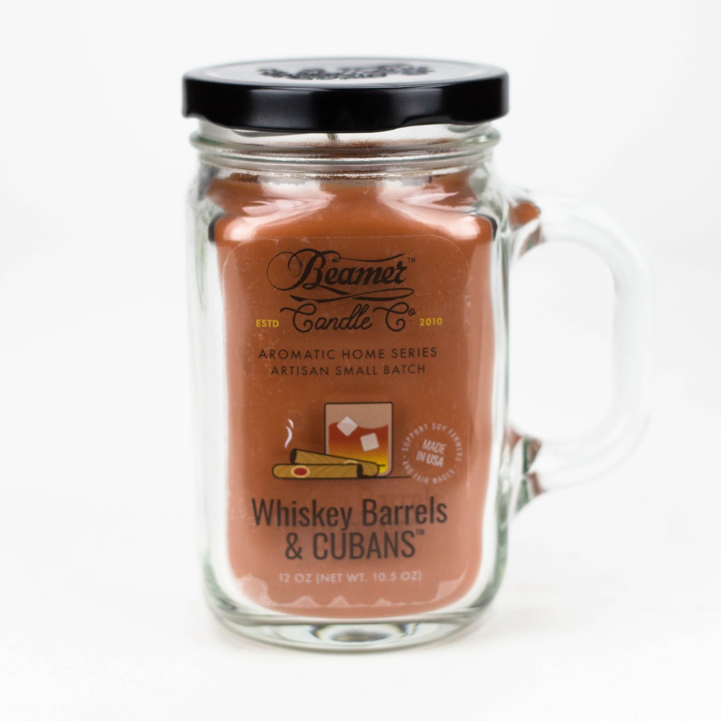 Beamer Candle Co. | Ultra Premium Jar Aromatic Home Series candle Candle ONE Whiskey Barrels & CUBANS *New*