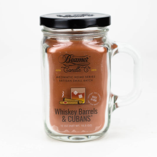 Beamer Candle Co. | Ultra Premium Jar Aromatic Home Series candle Candle ONE Whiskey Barrels & CUBANS *New*