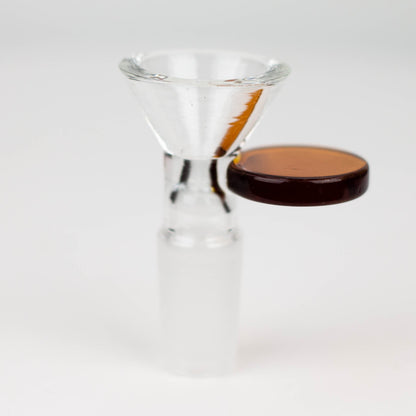 Glass bowl with color round handle for 14 mm Pack of 3 Bowl · Banger · Oil Burner 777 Smoke Brown [Pack of 3]