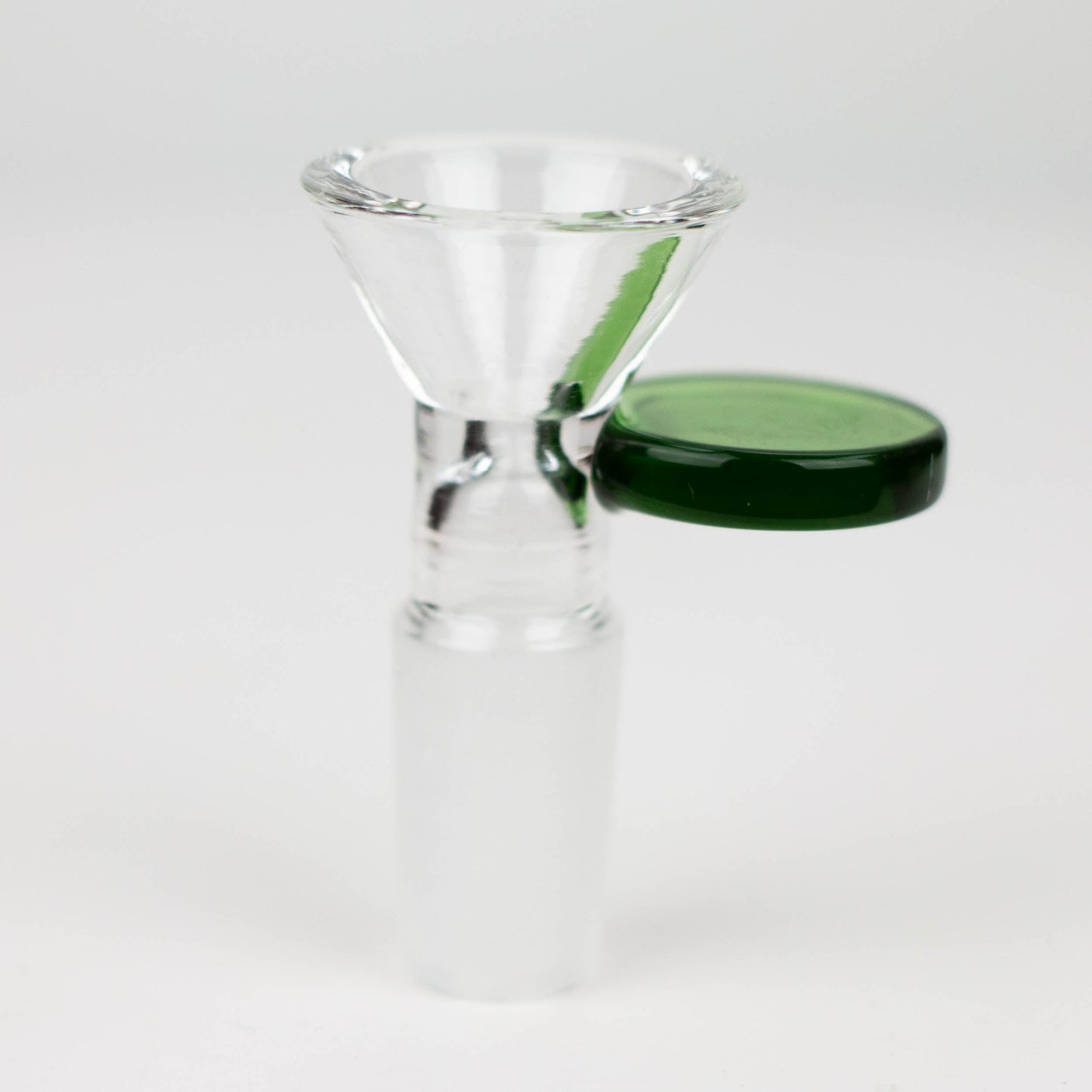 Glass bowl with color round handle for 14 mm Pack of 3 Bowl · Banger · Oil Burner 777 Smoke Green [Pack of 3]