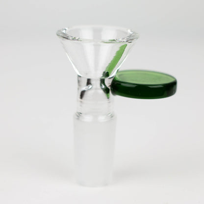 Glass bowl with color round handle for 14 mm Pack of 3 Bowl · Banger · Oil Burner 777 Smoke Green [Pack of 3]