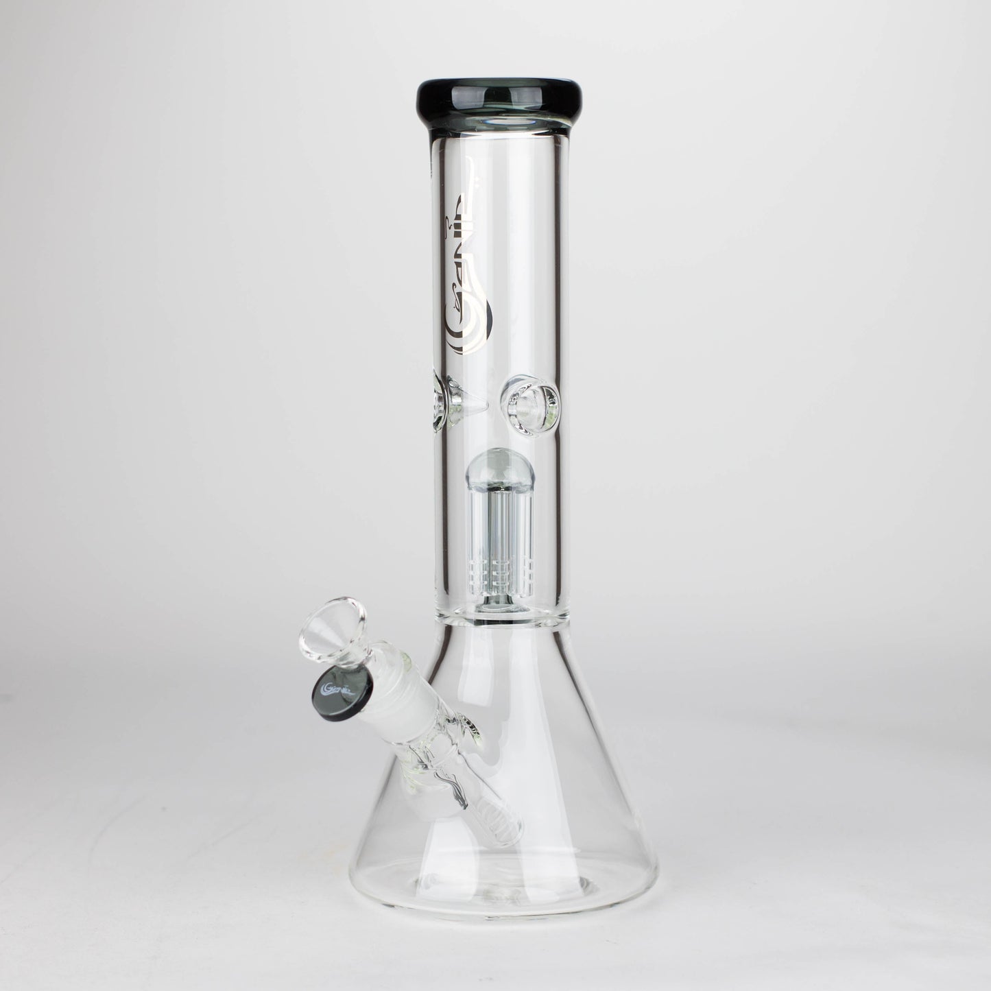 Genie | 12" Genie-Tree arms color accented glass water bong [NSP104] Glass Bong ONE Grey