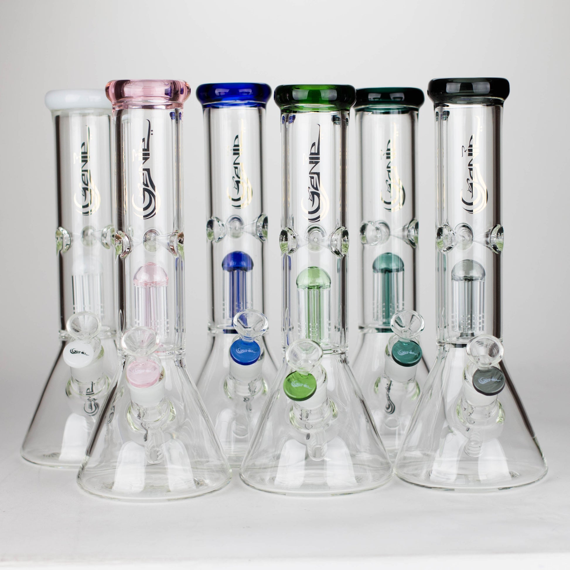 Genie | 12" Genie-Tree arms color accented glass water bong [NSP104] Glass Bong ONE
