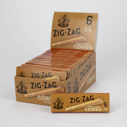 Pre-Rolled Cones - Zig-Zag Brown 1 1/4 Papers Box of 24 Pre-rolled Cone (Display Pack) ONE
