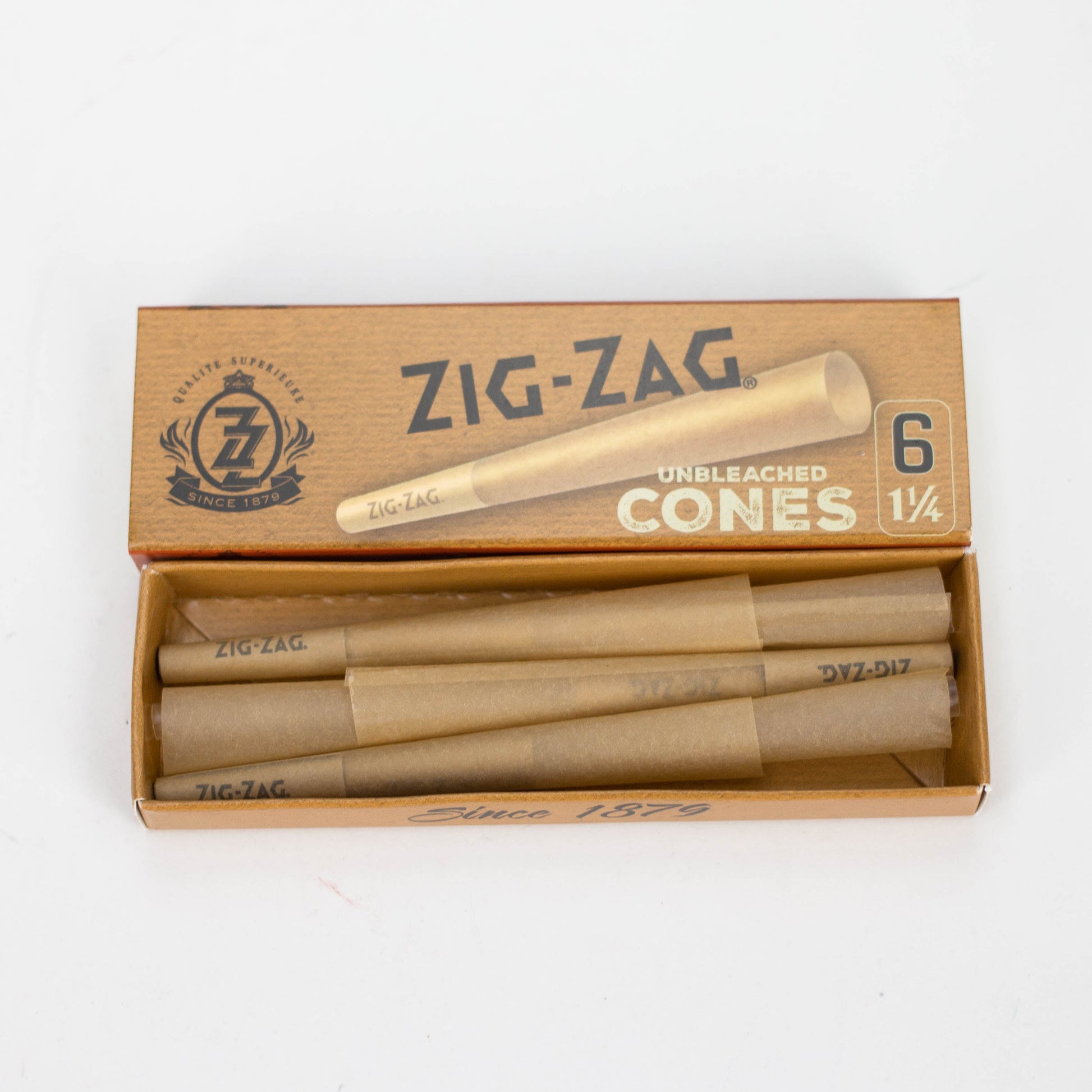 Pre-Rolled Cones - Zig-Zag Brown 1 1/4 Papers Box of 24 Pre-rolled Cone (Display Pack) ONE