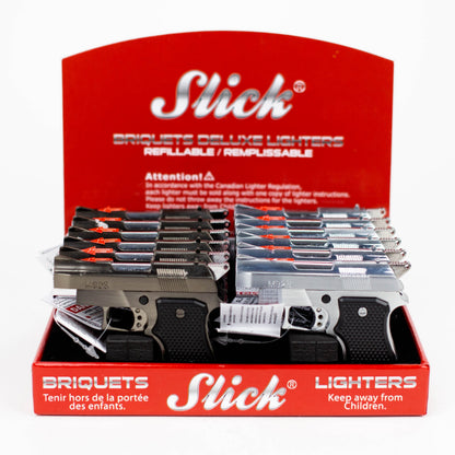 Slick® | Deluxe Torch Lighter with built-in 9MM Laser pointer [YYG-803] - Display of 12 Torch Slick Lighters