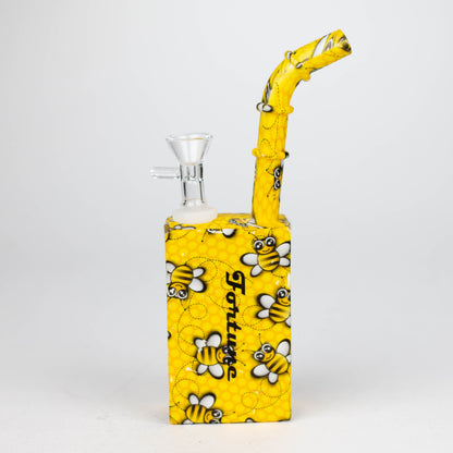 Fortune | 8" Hydrographic Silicone Square Pipe-Assorted [SP1001P] Resin · Silicone · Plastic Bong Fortune