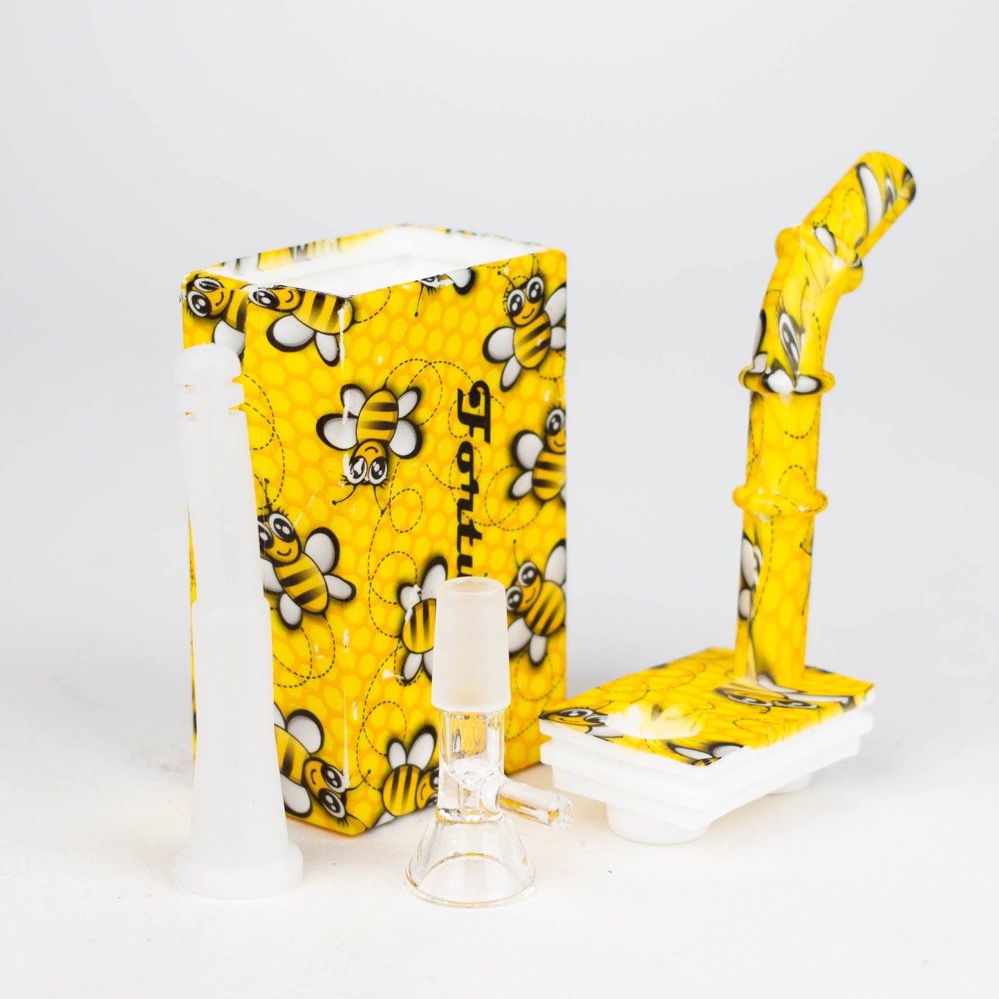 Fortune | 8" Hydrographic Silicone Square Pipe-Assorted [SP1001P] Resin · Silicone · Plastic Bong Fortune