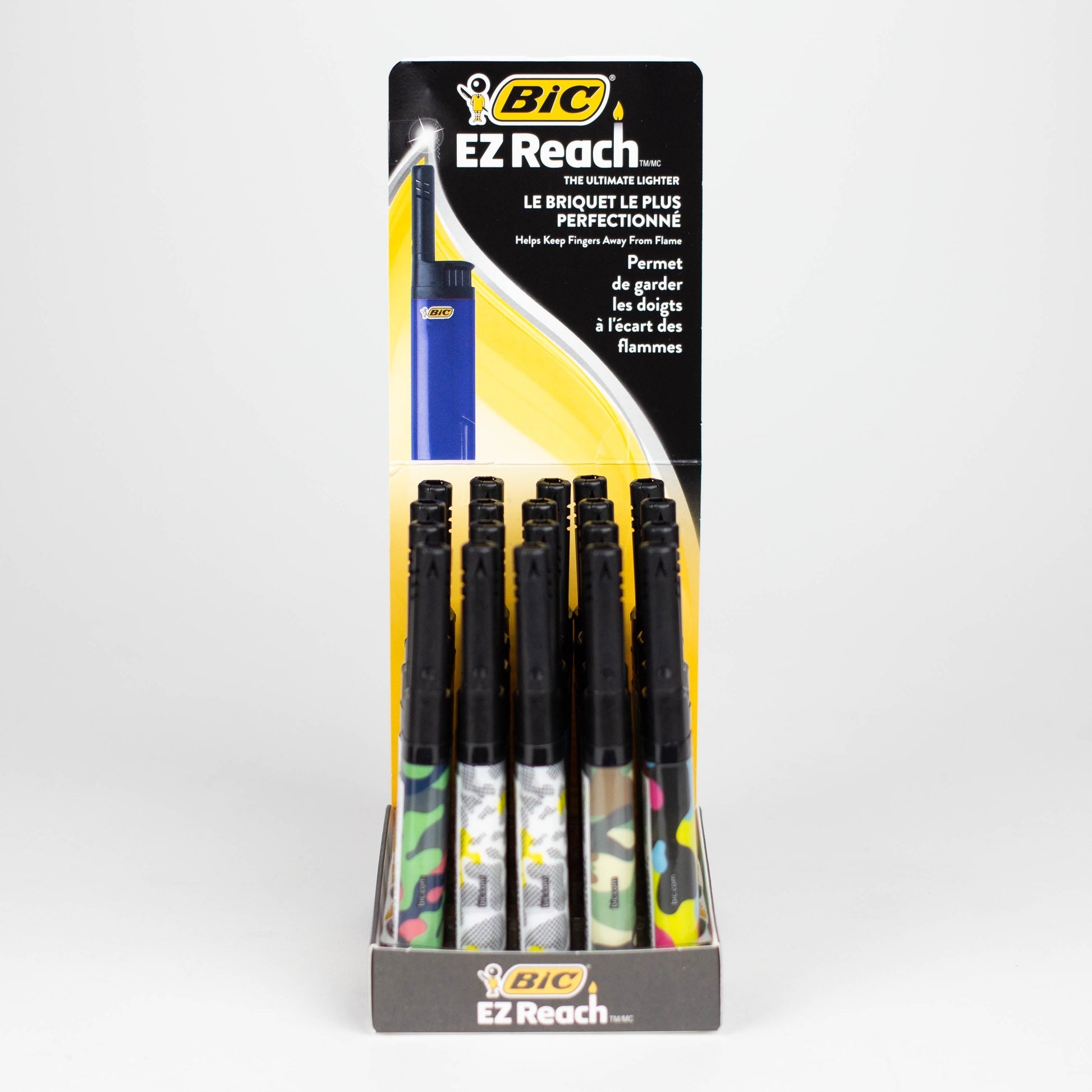 Bic EZ Reach CAMOFLAUGE Lighter - Display of 20 Torch ONE