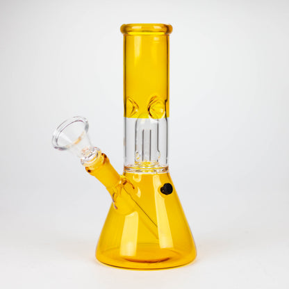 8" single dome Percolator glass water bong [GHWP-24] Glass Bong Purple Haze Smoke Inc Yellow