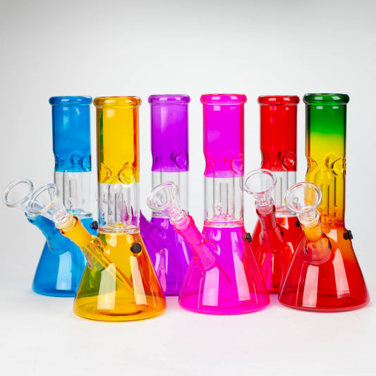 8" single dome Percolator glass water bong [GHWP-24] Glass Bong Purple Haze Smoke Inc