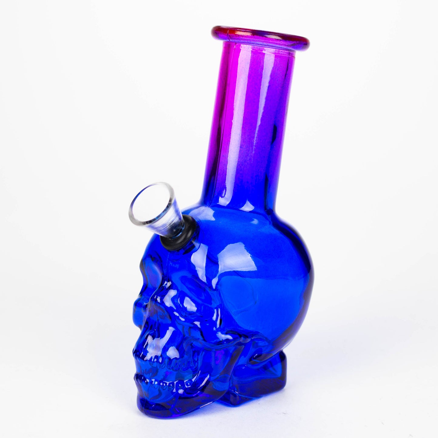 6" Mini Skull base soft glass water bong [SH36xx] Glass Bong 777 Smoke Blue/Purple