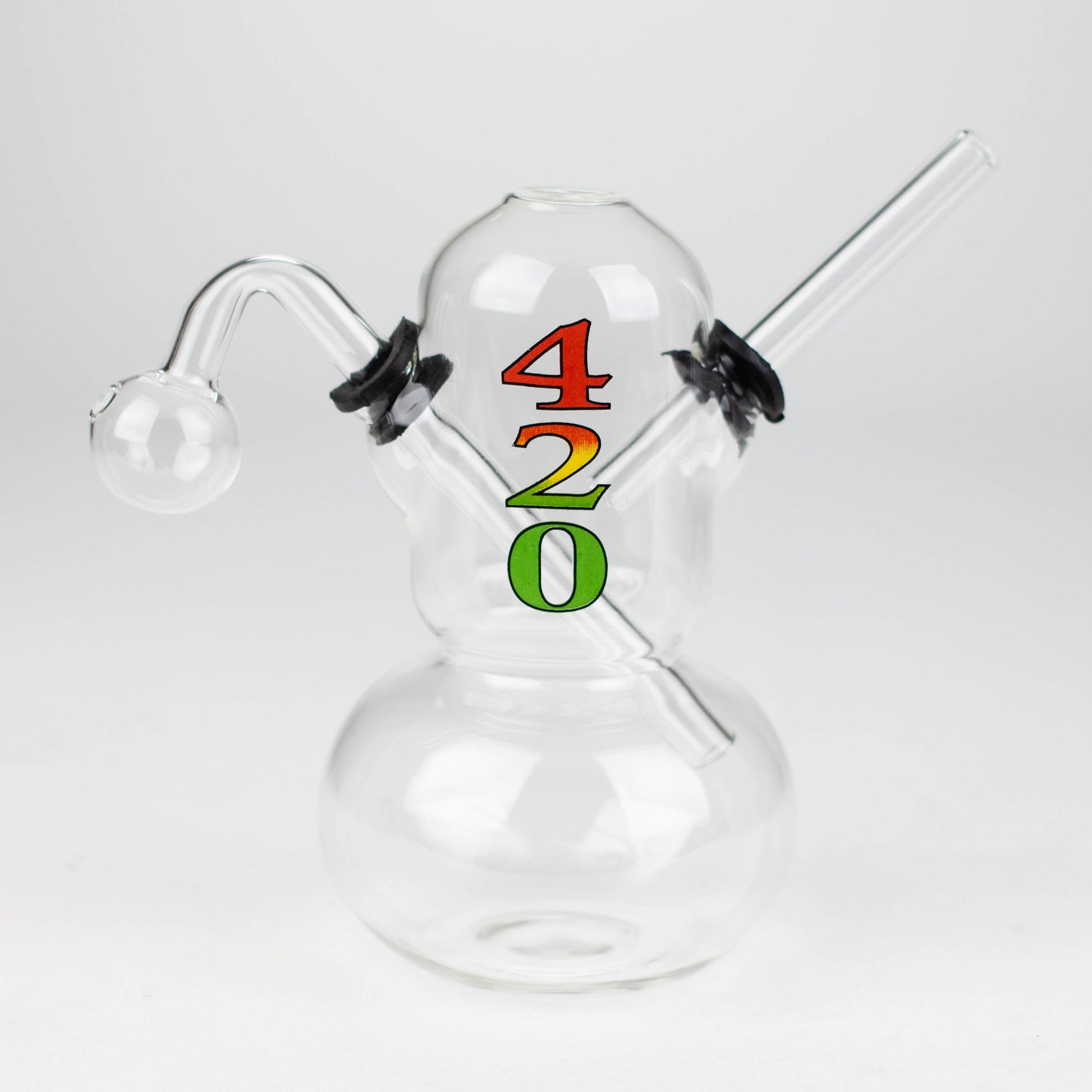 6" OIL RIG ROUND WITH STICKER Glass Rig Bongzie Smokes