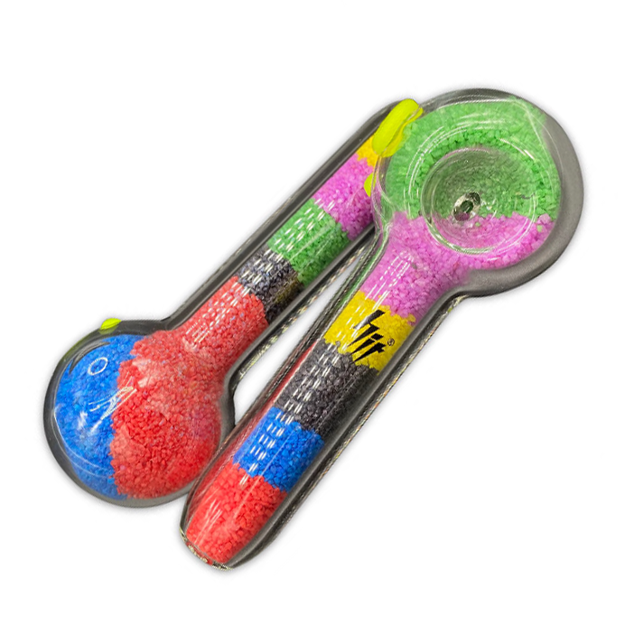 HIT | 5" Sand-filled Rainbow glass pipe Glass Pipe NIBO Distribution