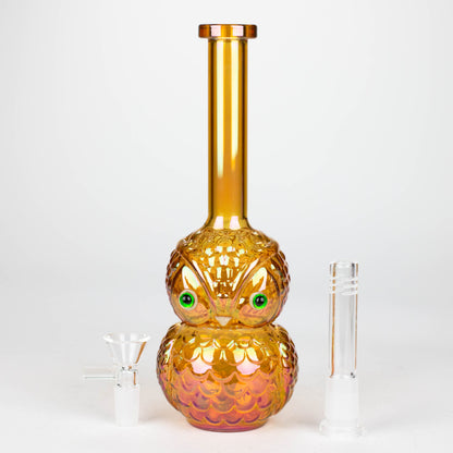 9" Owl Electroplate Glass Bong Glass Bong 777 Smoke