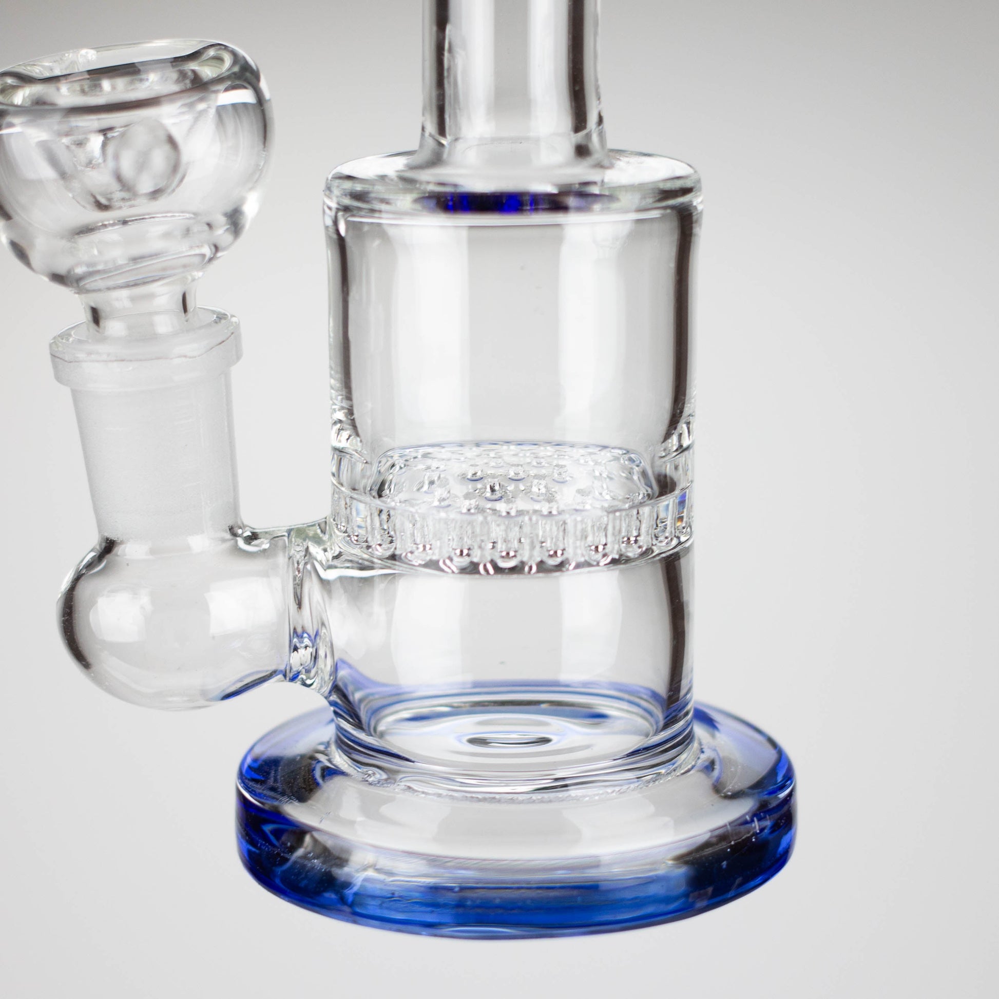 7" Bent neck glass bubbler with Honeycomb diffuser Glass Bong Bongzie Smokes