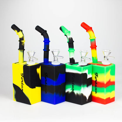 Fortune | 8" Silicone Square Pipe-Assorted [SP1001] Resin · Silicone · Plastic Bong Fortune