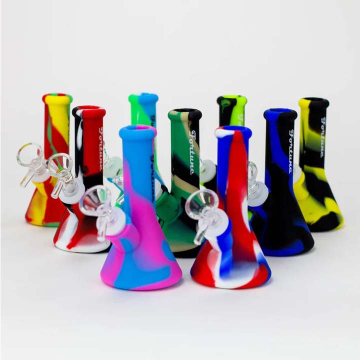 Fortune | 5" Silicone Bong-Assorted [SP1038] Resin · Silicone · Plastic Bong Fortune