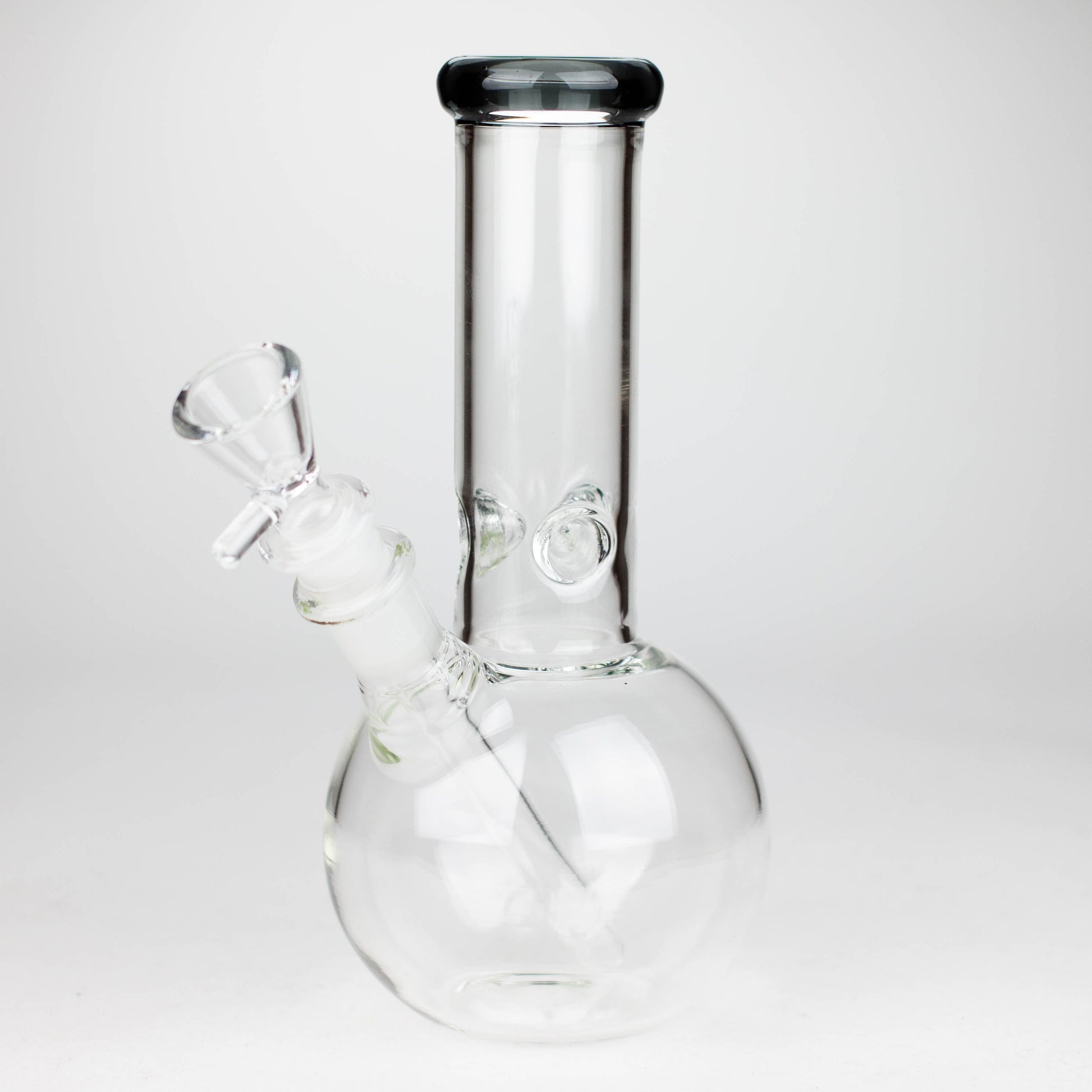 9" Round base glass bong Glass Bong Bongzie Smokes BLACK