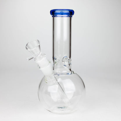 9" Round base glass bong Glass Bong Bongzie Smokes BLUE