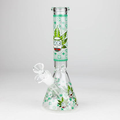 9" Glow In The Dark 4mm glass bong [S60] Glass Bong Super Supplys Inc Design E