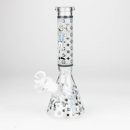 9" Glow In The Dark 4mm glass bong [S60] Glass Bong Super Supplys Inc Design H
