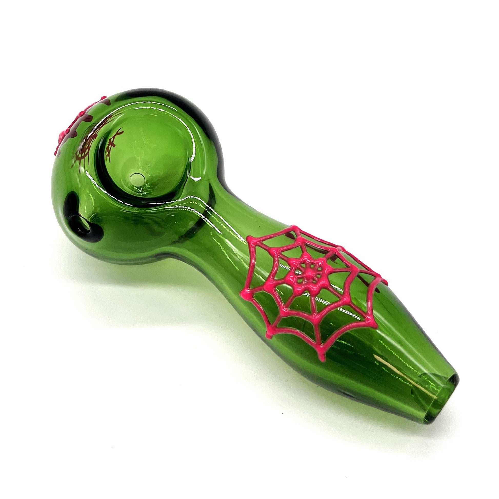 Spider Glow In The Dark Glass Smoking Spoon Hand Pipe Glass Pipe NIBO Distribution