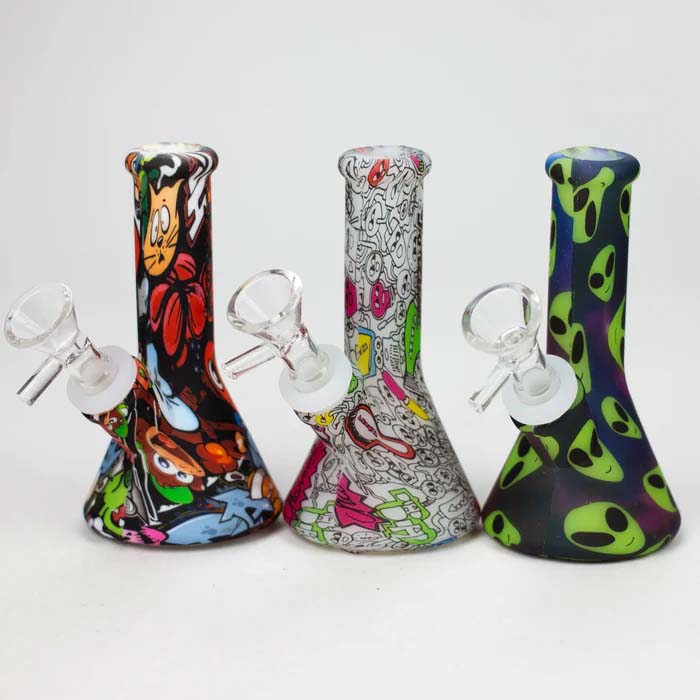 Fortune | 5" Hydrographic Silicone Bong-Assorted [SP1038P] Resin · Silicone · Plastic Bong Fortune