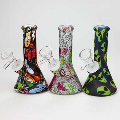 Fortune | 5" Hydrographic Silicone Bong-Assorted [SP1038P] Resin · Silicone · Plastic Bong Fortune