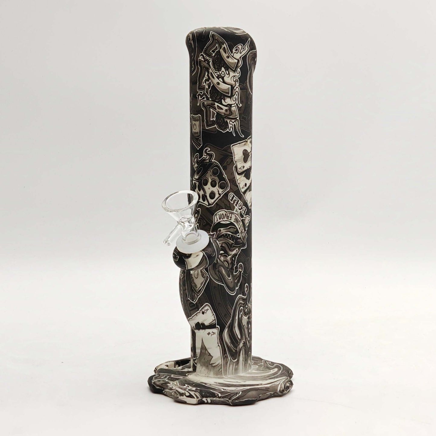 Fortune | 10" Hydrographic Silicone Waterpipe-Assorted [SP1010P] Resin · Silicone · Plastic Bong Fortune