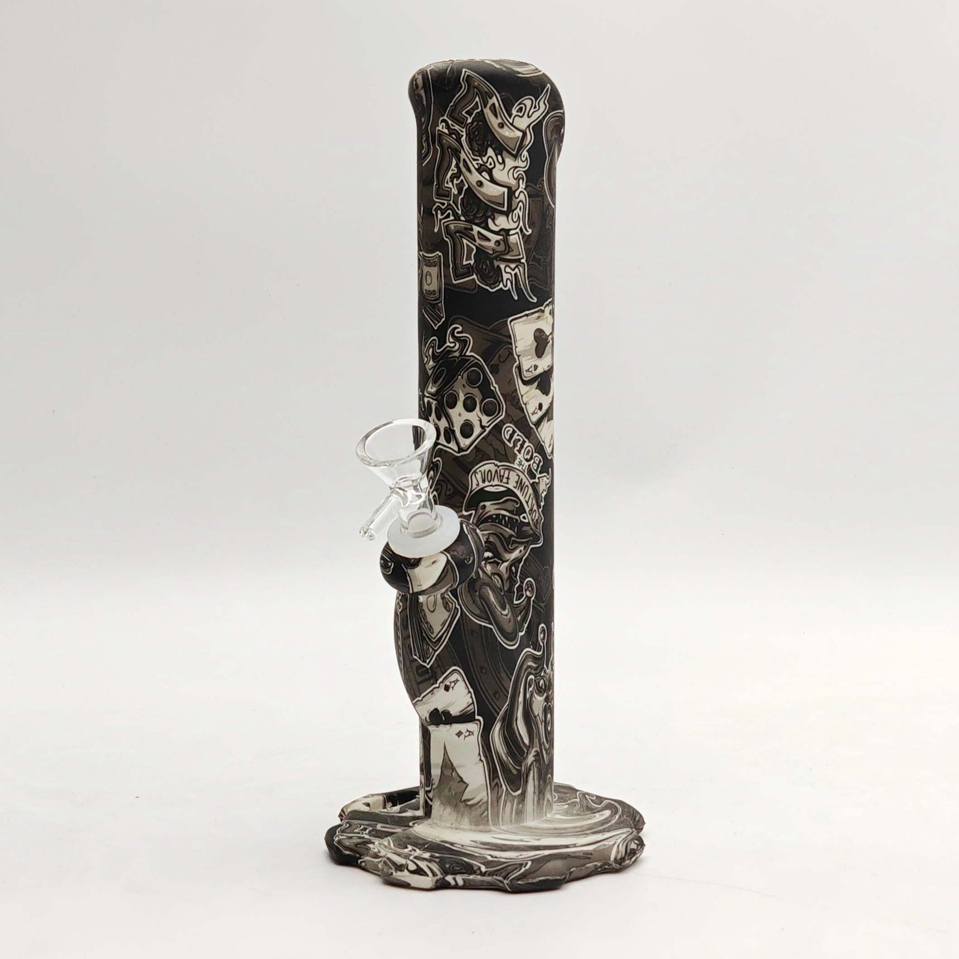 Fortune | 10" Hydrographic Silicone Waterpipe-Assorted [SP1010P] Resin · Silicone · Plastic Bong Fortune