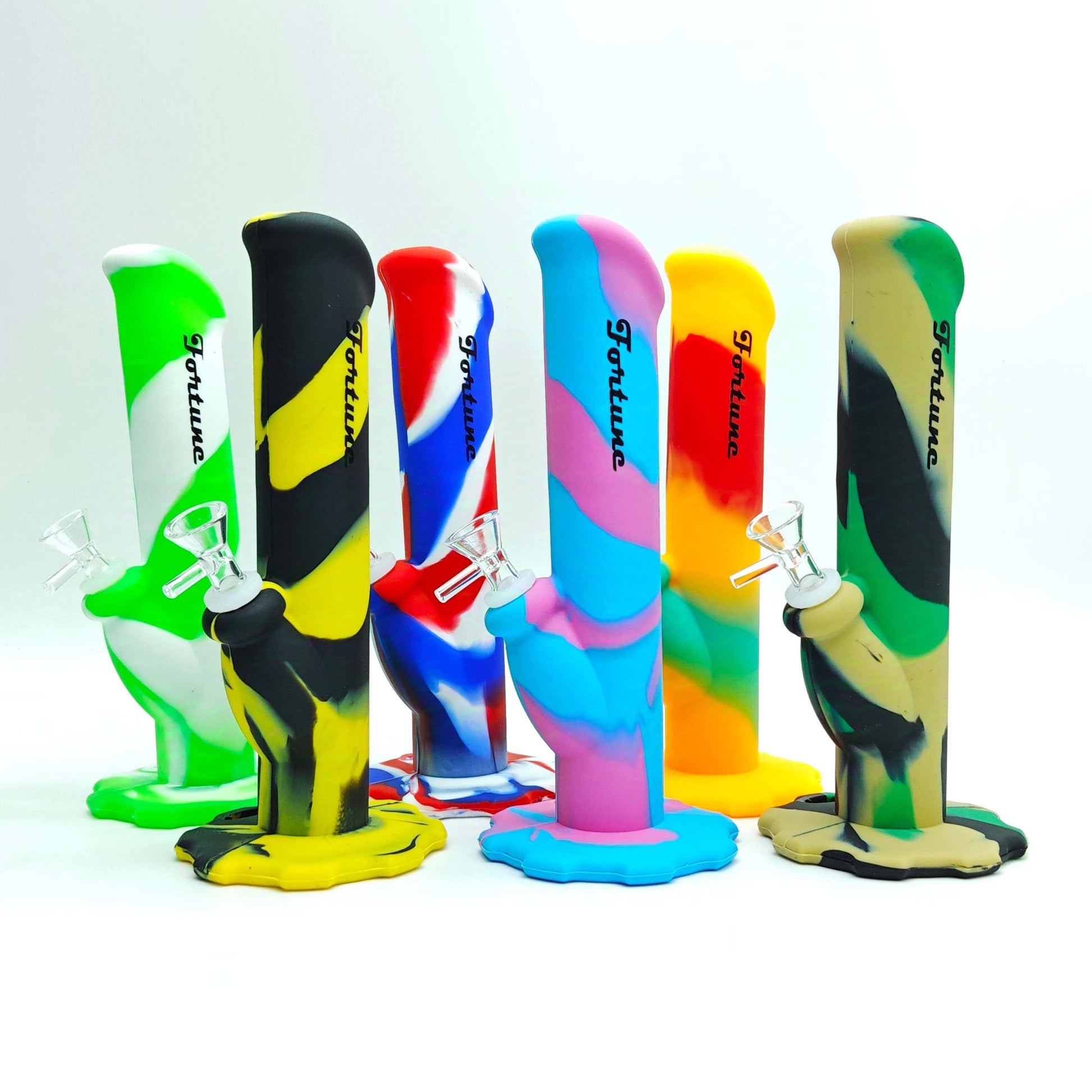 Fortune | 10" Silicone Waterpipe-Assorted [SP1010] Resin · Silicone · Plastic Bong Fortune